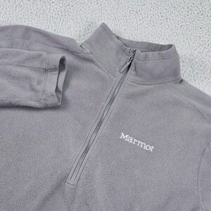 Marmot Pullover Mens Small Gray 1/4 Zip Fleece Long Sleeve Outdoor Hiking
